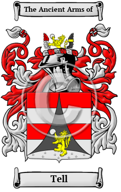Tell Family Crest Download (JPG) Heritage Series - 600 DPI