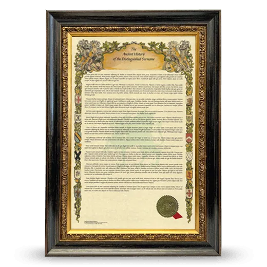 Framed Surname History - Heirloom