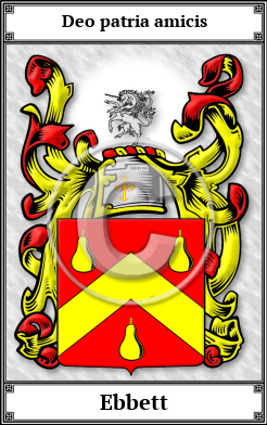 Ebbett Family Crest Download (JPG)  Book Plated - 150 DPI