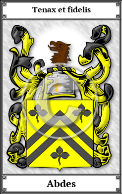 Abdes Family Crest Download (JPG)  Book Plated - 150 DPI