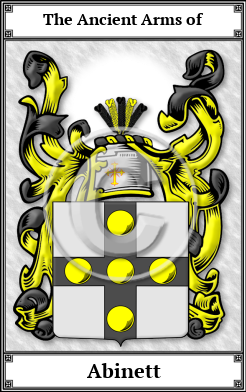 Abinett Family Crest Download (JPG)  Book Plated - 150 DPI
