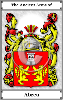 Abreu Family Crest Download (JPG)  Book Plated - 150 DPI