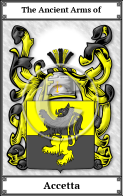 Accetta Family Crest Download (JPG) Book Plated - 600 DPI