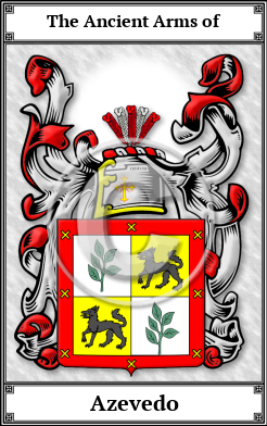 Azevedo Family Crest Download (JPG)  Book Plated - 150 DPI