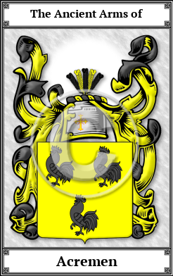 Acremen Family Crest Download (JPG) Book Plated - 600 DPI