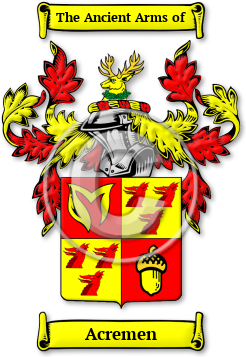 Acremen Family Crest Download (jpg) Legacy Series - 150 DPI