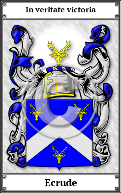 Ecrude Family Crest Download (JPG) Book Plated - 600 DPI