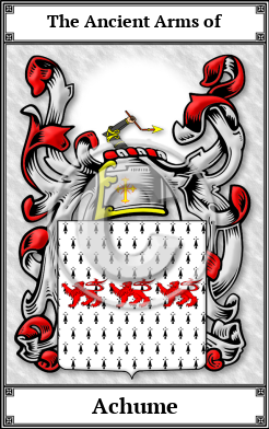 Achume Family Crest Download (JPG)  Book Plated - 150 DPI
