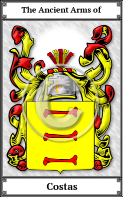 Costas Family Crest Download (JPG)  Book Plated - 150 DPI