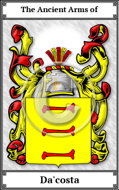 Da'costa Family Crest Download (JPG)  Book Plated - 150 DPI