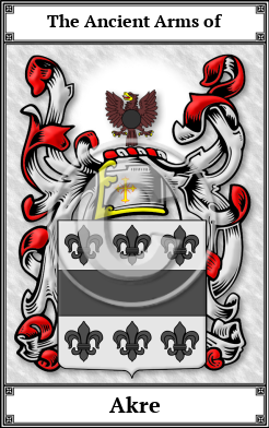 Akre Family Crest Download (JPG)  Book Plated - 150 DPI