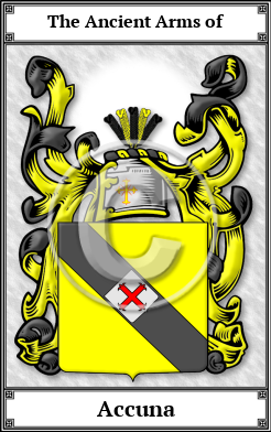 Accuna Family Crest Download (JPG) Book Plated - 600 DPI