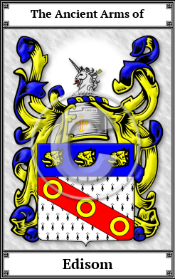 Edisom Family Crest Download (JPG)  Book Plated - 150 DPI