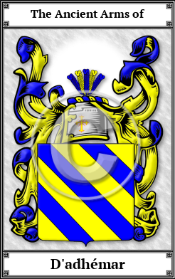D'adhémar Family Crest Download (JPG)  Book Plated - 150 DPI