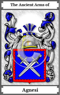 Agnesi Family Crest Download (JPG)  Book Plated - 150 DPI
