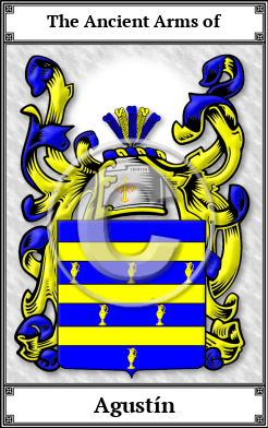 Agustín Family Crest Download (JPG) Book Plated - 600 DPI