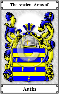 Autin Family Crest Download (JPG) Book Plated - 600 DPI