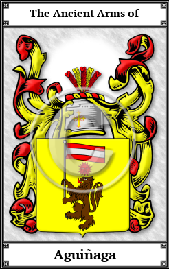 Aguiñaga Family Crest Download (JPG) Book Plated - 600 DPI