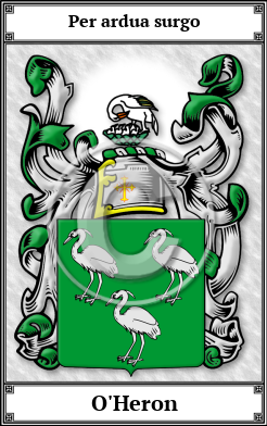 O'Heron Family Crest Download (JPG)  Book Plated - 150 DPI