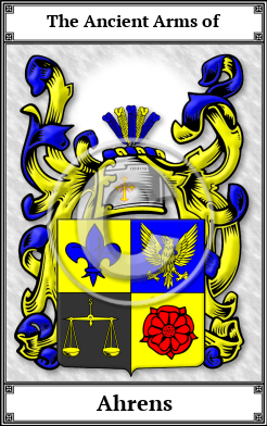 Ahrens Family Crest Download (JPG) Book Plated - 600 DPI