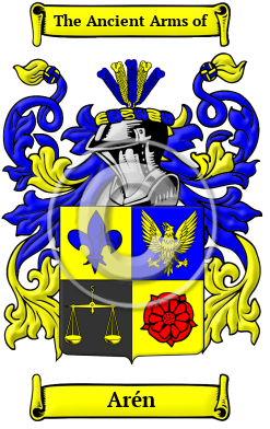 Arén Family Crest Download (JPG) Heritage Series - 300 DPI