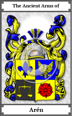 Arén Family Crest Download (JPG) Book Plated - 600 DPI