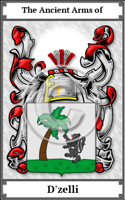 D'zelli Family Crest Download (JPG) Book Plated - 600 DPI