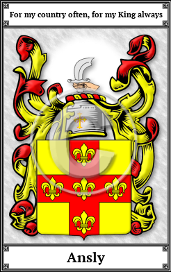 Ansly Family Crest Download (JPG) Book Plated - 600 DPI