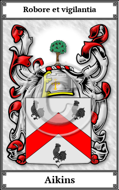 Aikins Family Crest Download (JPG)  Book Plated - 150 DPI