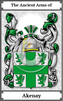 Akenay Family Crest Download (JPG)  Book Plated - 150 DPI