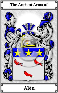 Alèn Family Crest Download (JPG)  Book Plated - 150 DPI