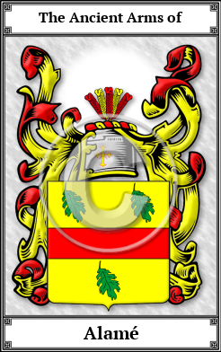 Alamé Family Crest Download (JPG) Book Plated - 600 DPI