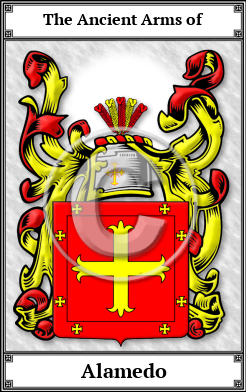 Alamedo Family Crest Download (JPG) Book Plated - 600 DPI