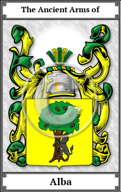 Alba Family Crest Download (JPG)  Book Plated - 150 DPI