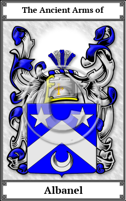 Albanel Family Crest Download (JPG)  Book Plated - 150 DPI