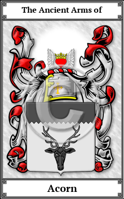 Acorn Family Crest Download (JPG) Book Plated - 600 DPI