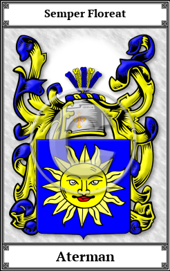 Aterman Family Crest Download (JPG)  Book Plated - 150 DPI