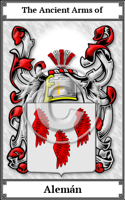 Alemán Family Crest Download (JPG)  Book Plated - 150 DPI
