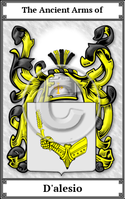 D'alesio Family Crest Download (JPG)  Book Plated - 150 DPI