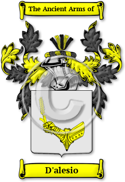 D'alesio Family Crest Download (jpg) Legacy Series - 150 DPI