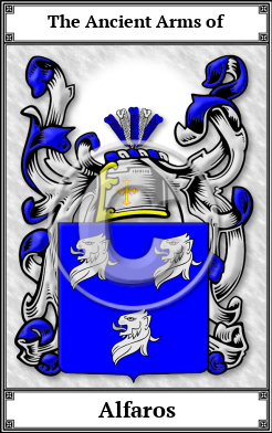 Alfaros Family Crest Download (JPG)  Book Plated - 150 DPI