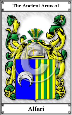 Alfari Family Crest Download (JPG) Book Plated - 600 DPI