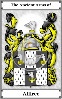 Allfree Family Crest Download (JPG)  Book Plated - 150 DPI
