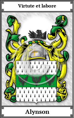Alynson Family Crest Download (JPG)  Book Plated - 150 DPI
