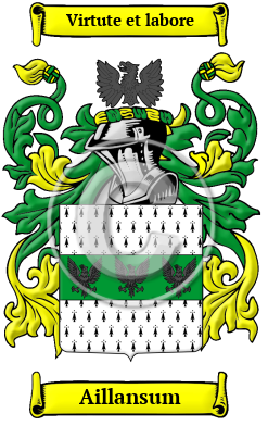 Aillansum Family Crest/Coat of Arms