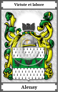 Alenay Family Crest Download (JPG)  Book Plated - 150 DPI