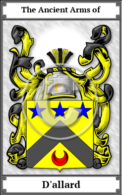 D'allard Family Crest Download (JPG)  Book Plated - 150 DPI