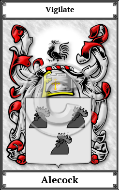 Alecock Family Crest Download (JPG) Book Plated - 600 DPI