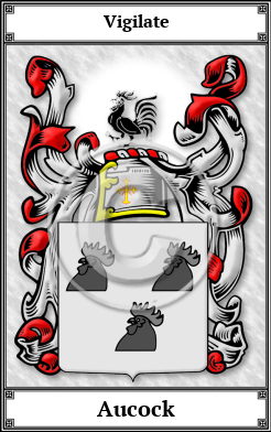Aucock Family Crest Download (JPG)  Book Plated - 150 DPI