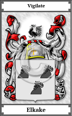 Elkake Family Crest Download (JPG)  Book Plated - 150 DPI